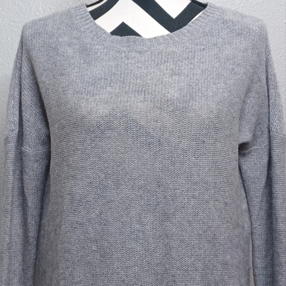 360 Cashmere Dewey 100% Cashmere Heather Grey Jumper Sweater - Picture 6 of 14